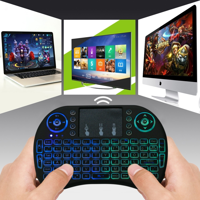 Mini clavier touchpad sans fil pour TV (clavier AZERTY rétro-éclairé)