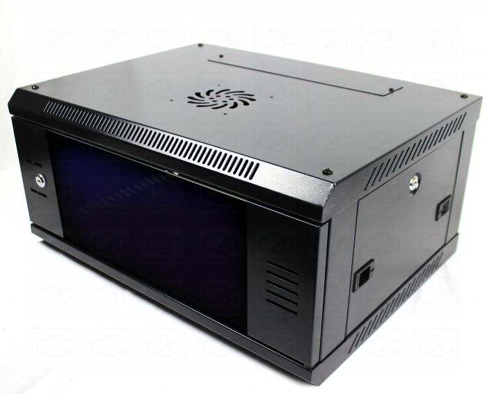 Coffret reseau Metallique 4U 550x350x240 Noir avec Etagere - (liq)