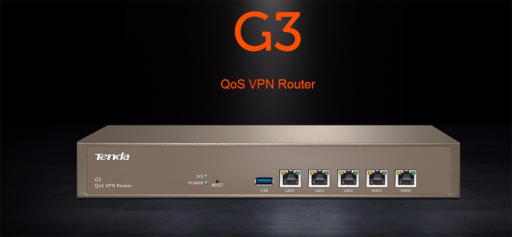 TENDA G3 Routeur VPN Répéteur Qos 800 MHz Multi-WAN Ports