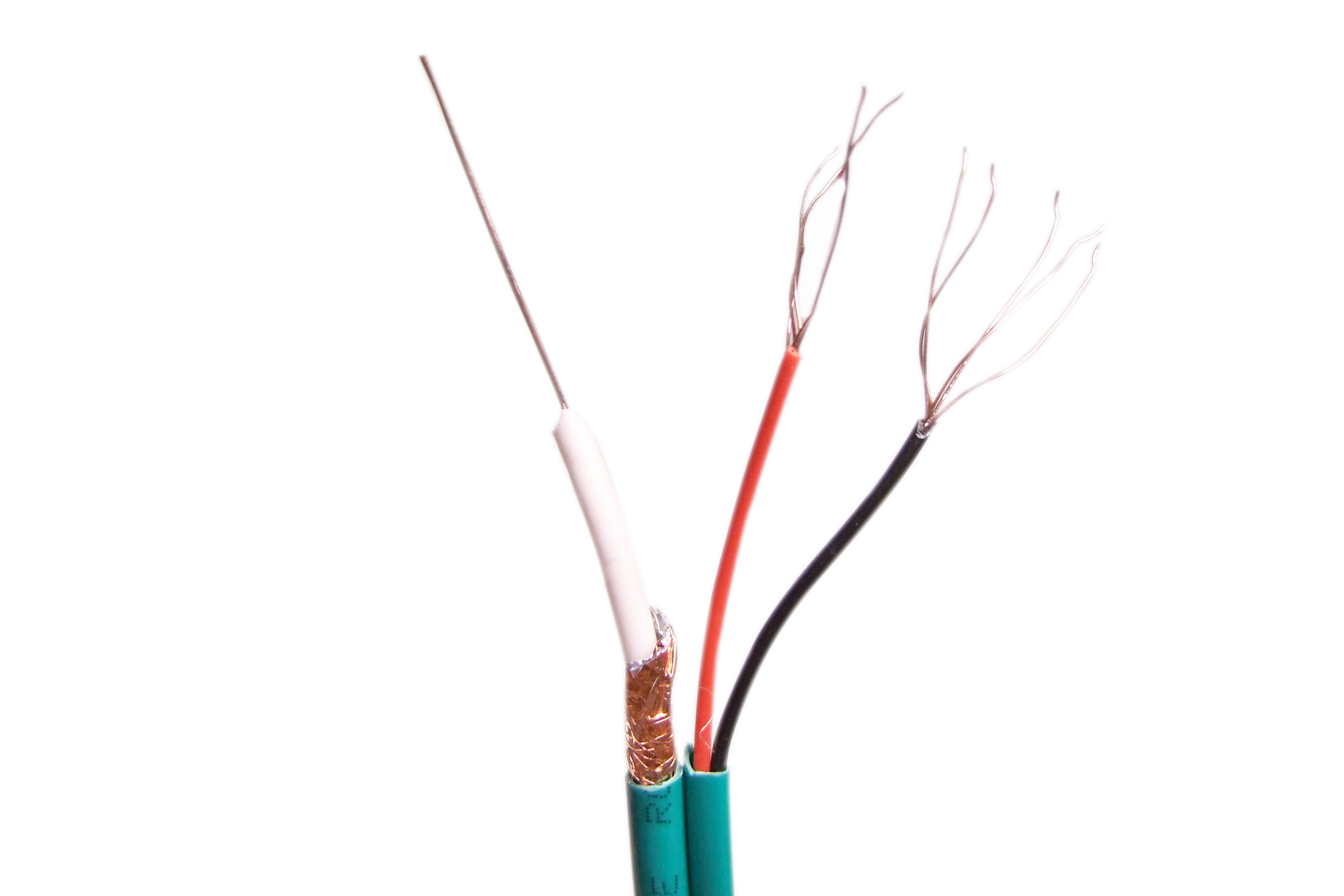 Bobine 500m Cable Coaxial avec Alimentation pour Camera - Vert