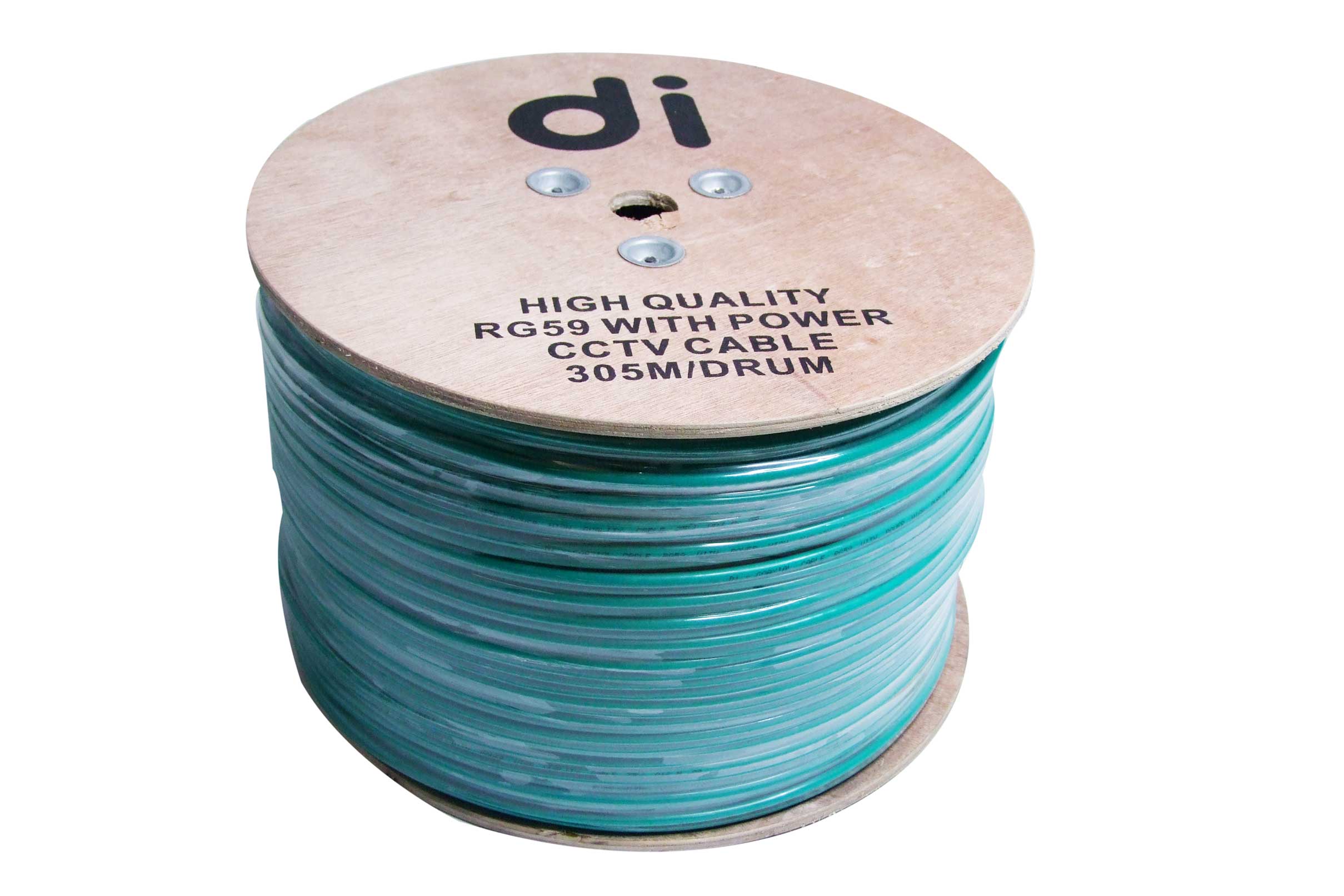 Bobine Cable Coaxial Camera + 2c Vert (bobine 300m)