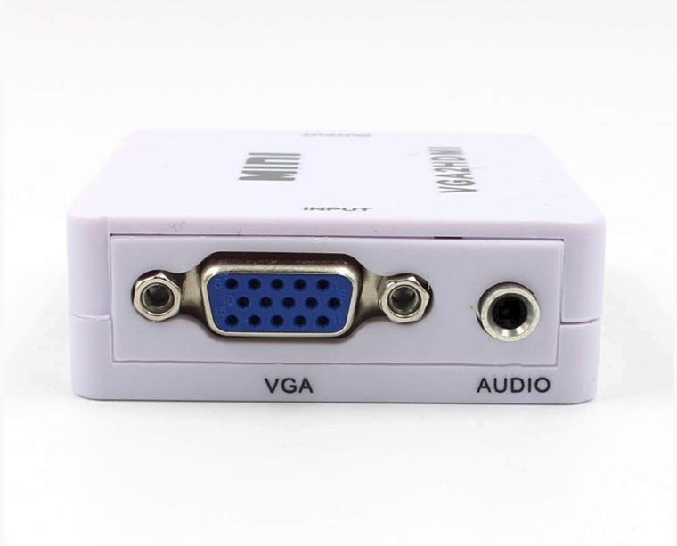 Adaptateur VGA2HDMI Convertisseur et Connecteur  pour PC Portable à la TVHD Projecteur-Blanc
