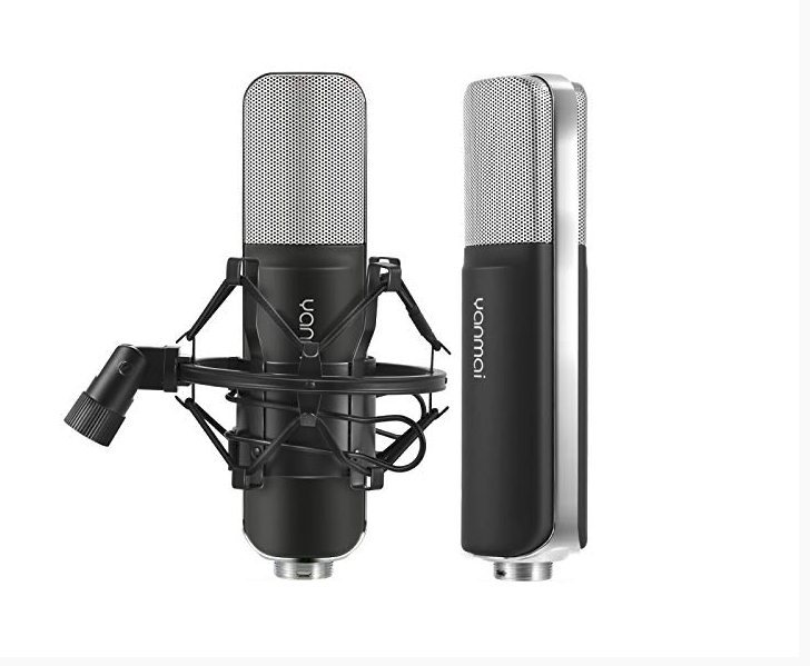 Microphone Professional à Condensateur Q8  avec Support pour diffusion, Studio, et Enregistrement de Son
