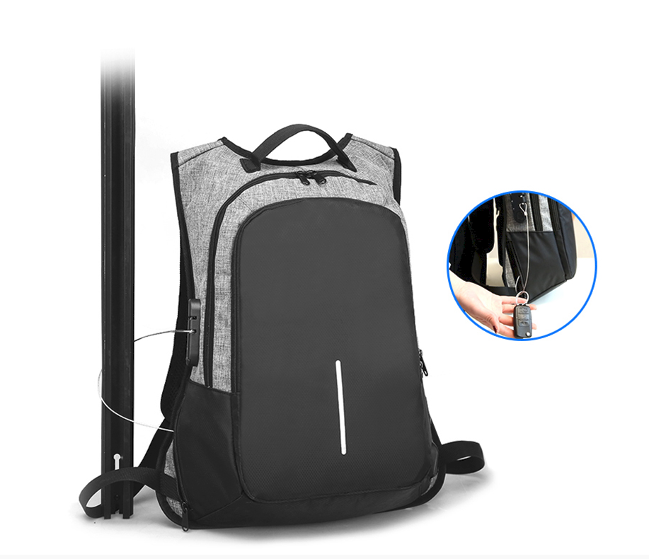 Sac a dos antivol de grande capacite avec un port USB intègre jusqu’à 15.6"