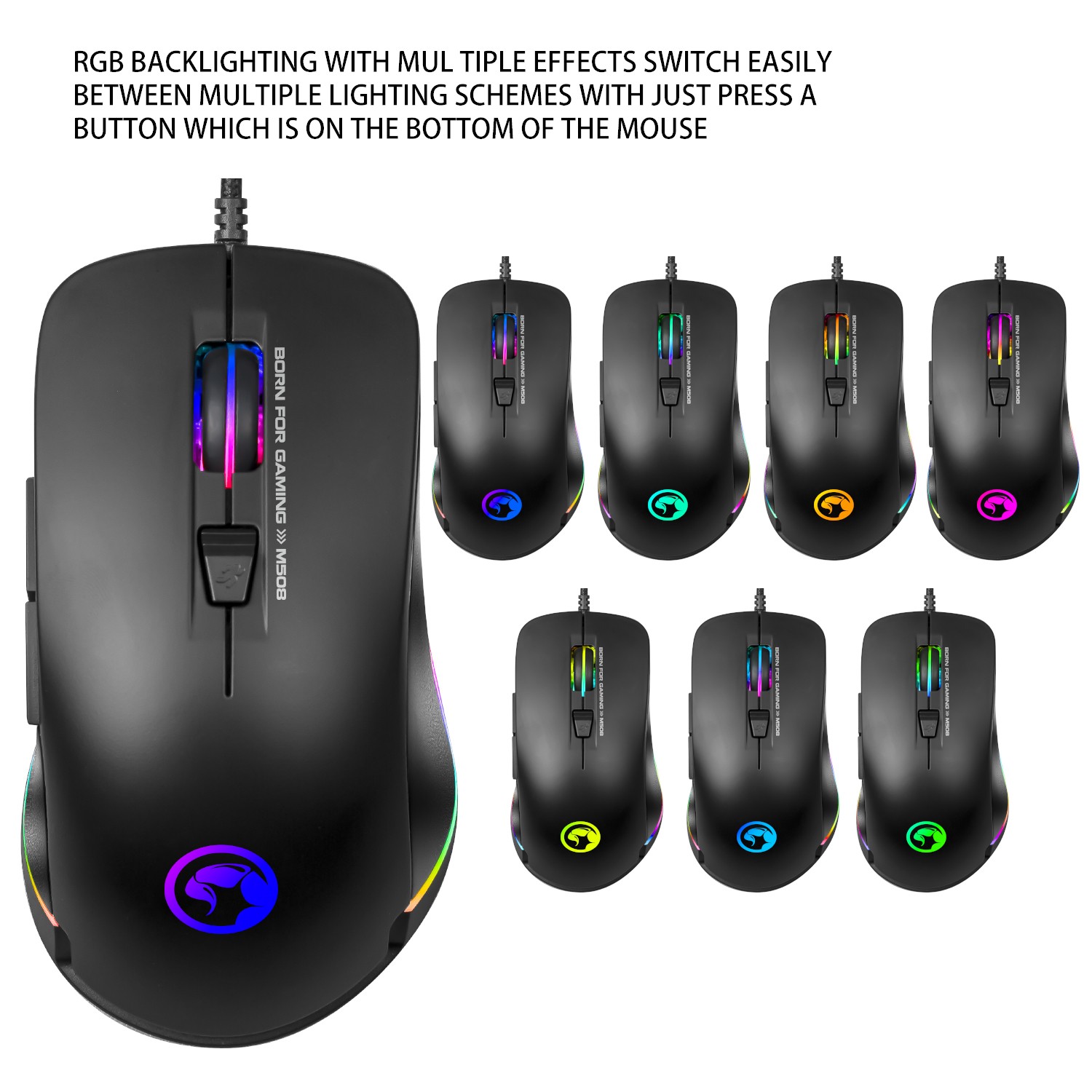 Souris Gamer Marvo M508 avec 6 boutons RGB