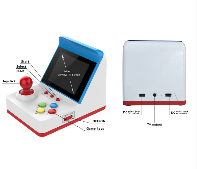 Mini  Rétro Arcade 360 EN 1 avec Câble TV et 2 Manettes