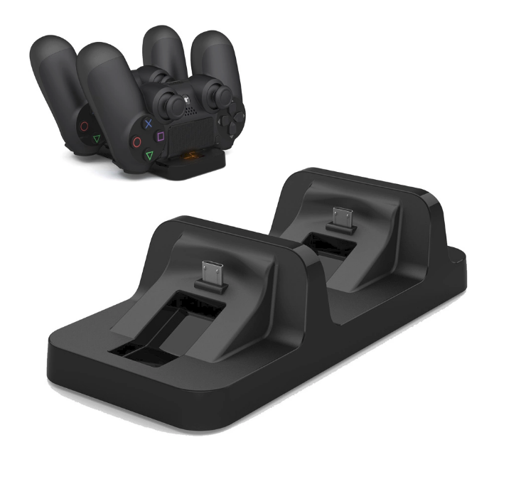 Pack 5 en 1 avec Micro-Casque Stéréo pour PS, Double dock de charge, support de stockage