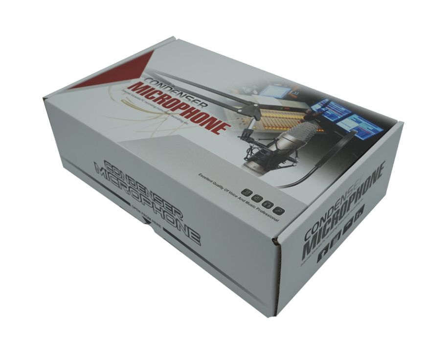 Microphone A Condensateur Unidirectionnel BM 8000S Noir, avec un Amortisseur Métal et Carte Son USB