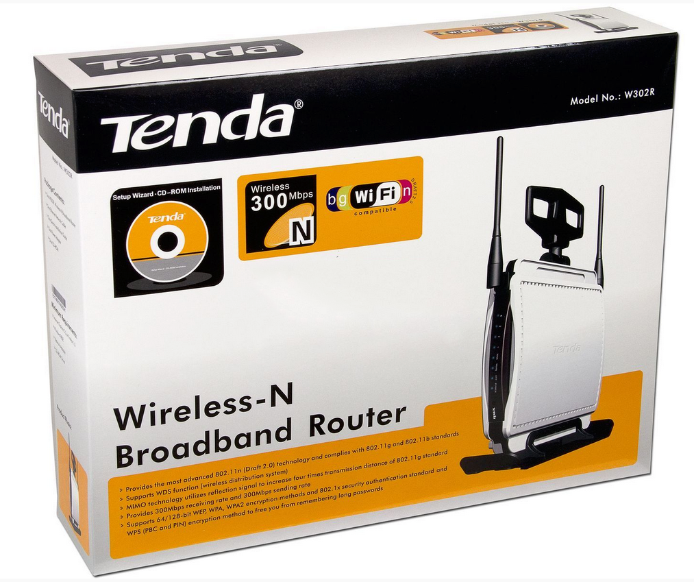 Routeur Tenda W302R Point d'access 300 MBps Tennda W302R - Antennes Speciales - 5 Ports