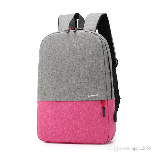 Sac à Dos Pour PC Portable Avec Port de Chargement USB intégré en Couleur Gris et Noir
