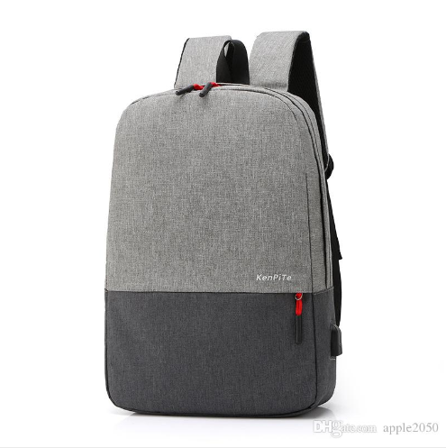 Sac à Dos Pour PC Portable Avec Port de Chargement USB intégré en Couleur Gris et Noir