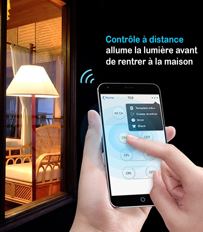 Broadlink TC2 Interrupteur Mural Intelligent (2 Boutons)