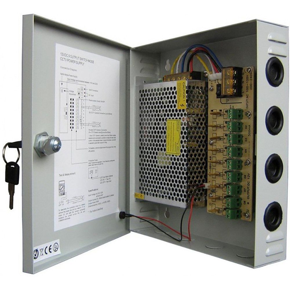 Boite d'alimentation/distribution electrique 12V - 10A - 9 Sorties