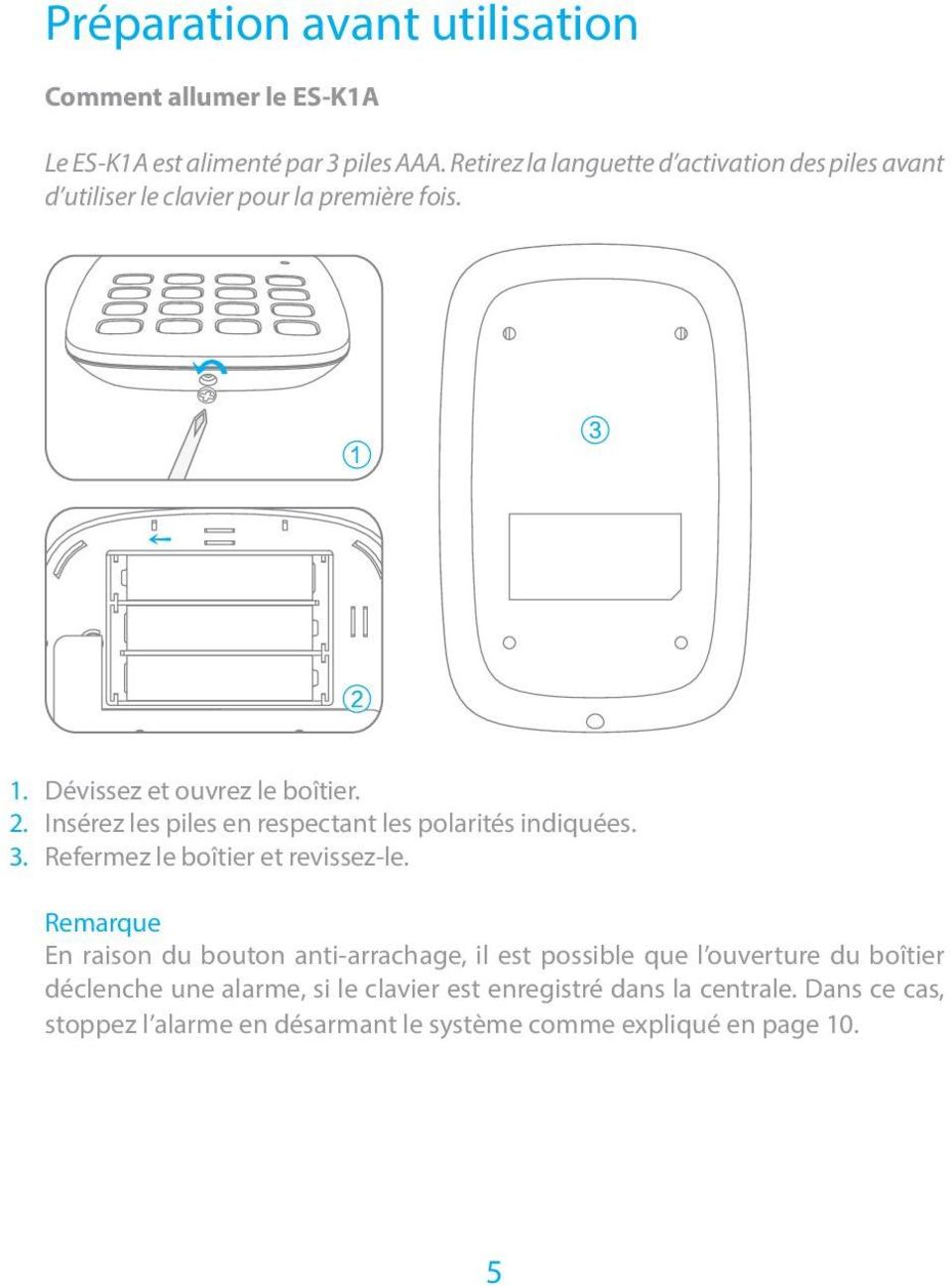 eTiger ES-K1A Clavier sans-fil et lecteur de badges pour alarme