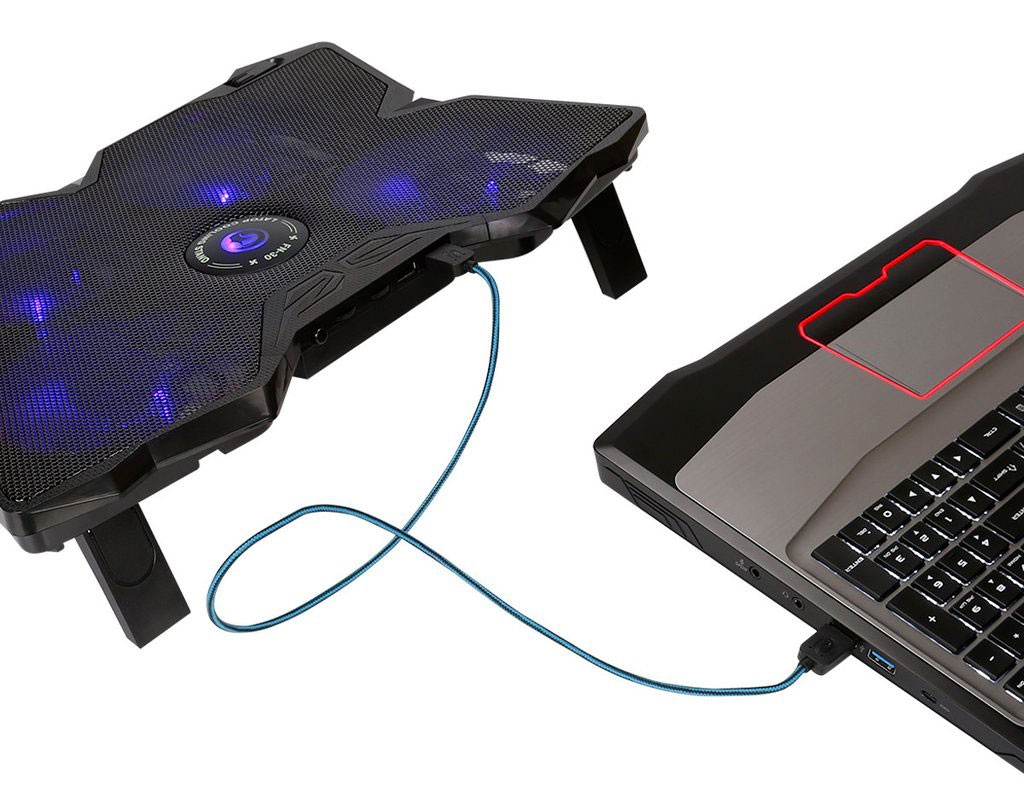 Refroidisseur MARVO FN-30 pour ordinateur portable jusqu'à 17 pouces rétro-éclairage (Bleu)