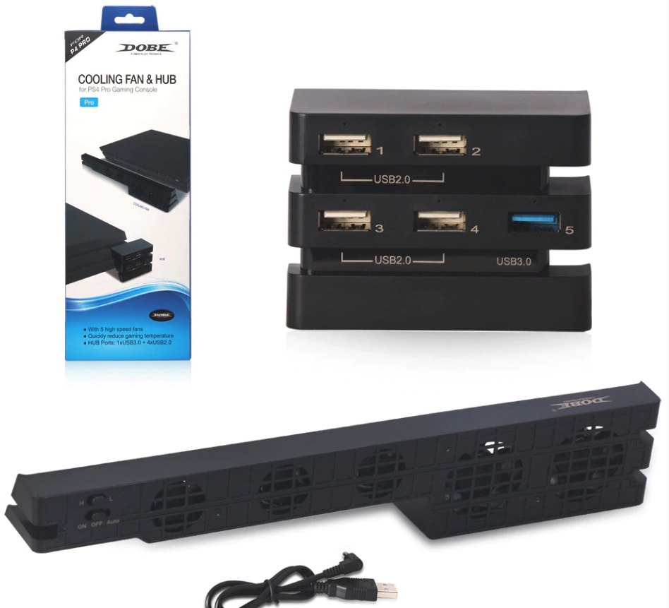 Ensemble PS4 Pro avec 5 Ventilateur de Refroidissement et 5 HUB USB