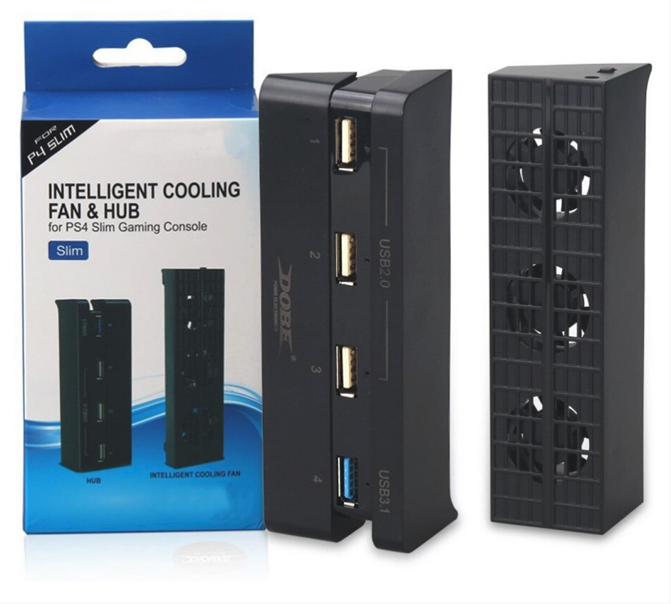 Ventilateur de Refroidissement pour PS4 Slim avec 4 USB Hub