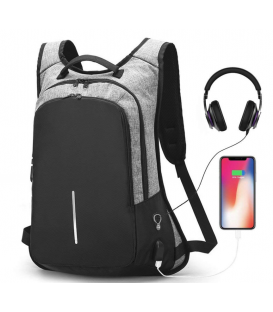 Sac a dos antivol de grande capacite avec un port USB intègre jusqu’à 15.6"