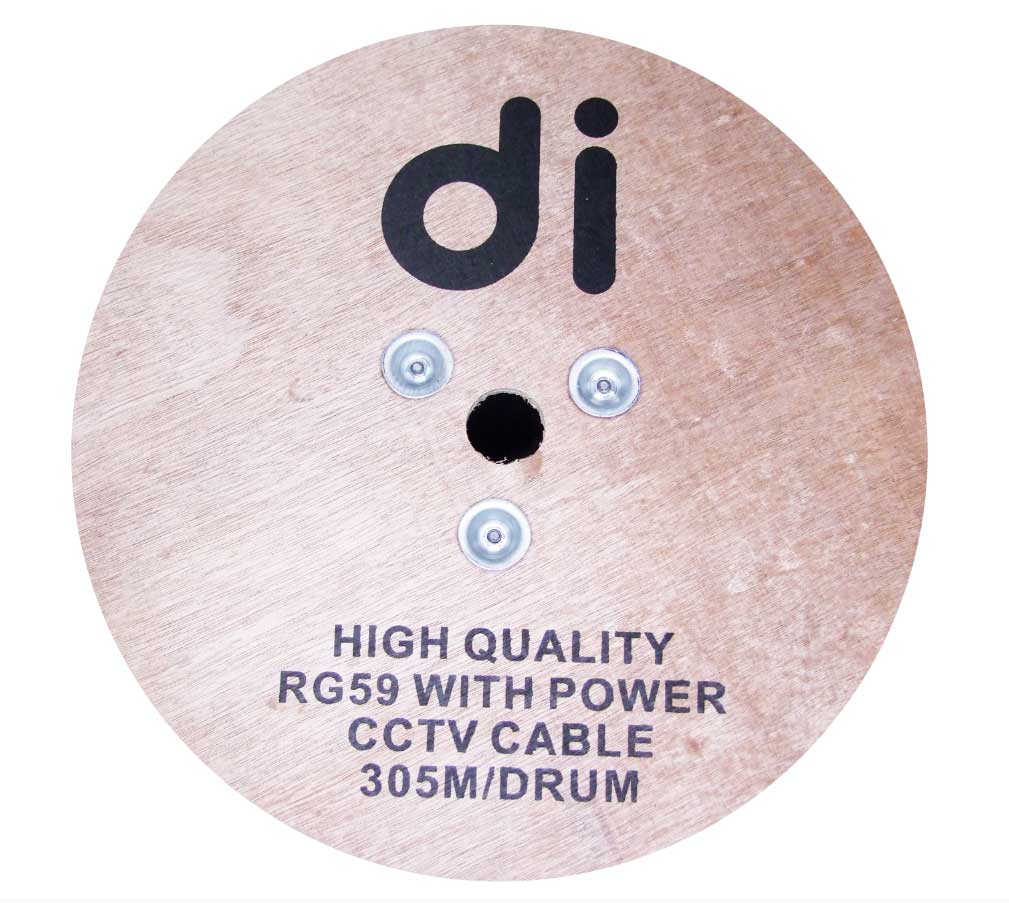 Bobine Cable Coaxial Camera + 2c Blanc (bobine 300m)