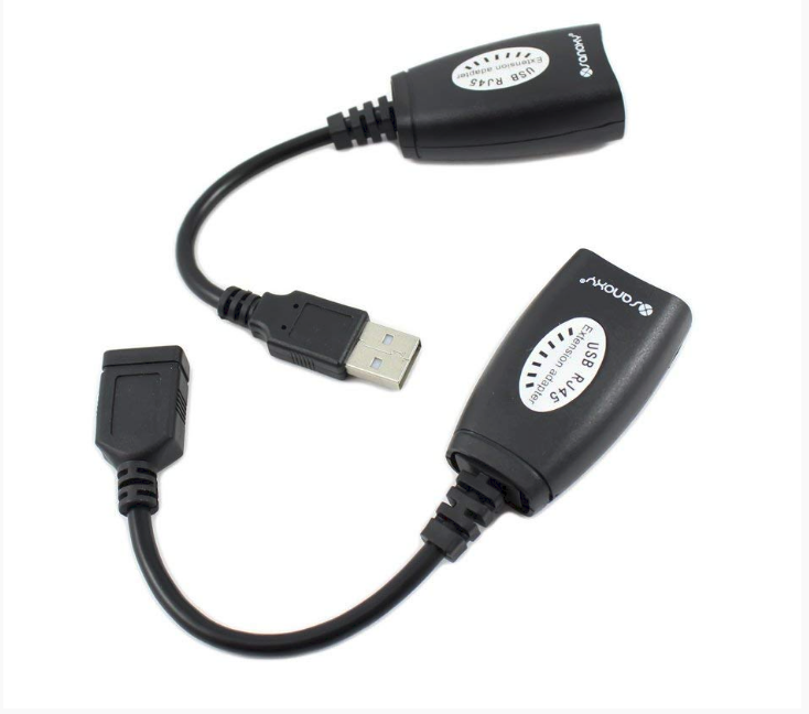Câble Adaptateur  RJ45 pour Câble d'extension USB sur Cat5 / 5e / 6