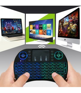 Mini clavier touchpad sans fil pour TV (clavier AZERTY rétro-éclairé)