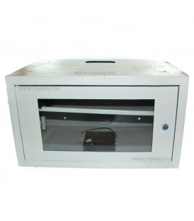 Coffret reseau Metallique 6U avec Etagere, ventilateur et rallonge - (liq)