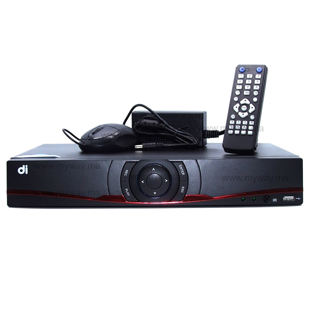 DVR AHD 16 Ch pour 2 HDD- 1080p - 3en1 (AHD, IP, Analog) + Telecommander + Souris + Chargeur 2A - (liq)