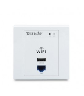 Tenda W310A Prise Murale Point d'acces WiFi 300Mbps PoE USB RJ-45 - (liq)
